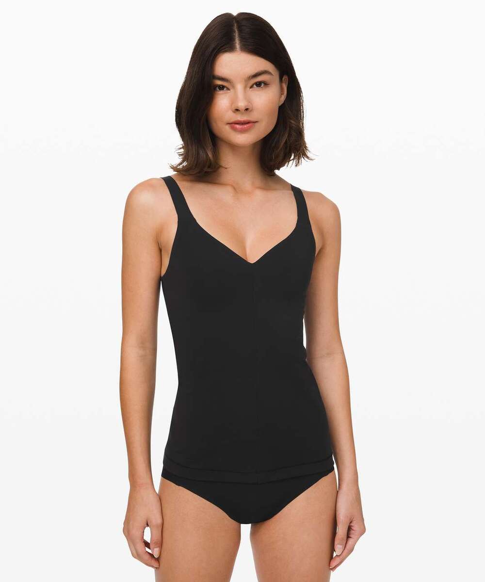 Lululemon Simply Sleek 2-in-1 Tank Black Size 8 Shapewear Layer Built-In Bra